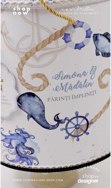 Trusou botez tematica navy Marine Nautical pastel 4